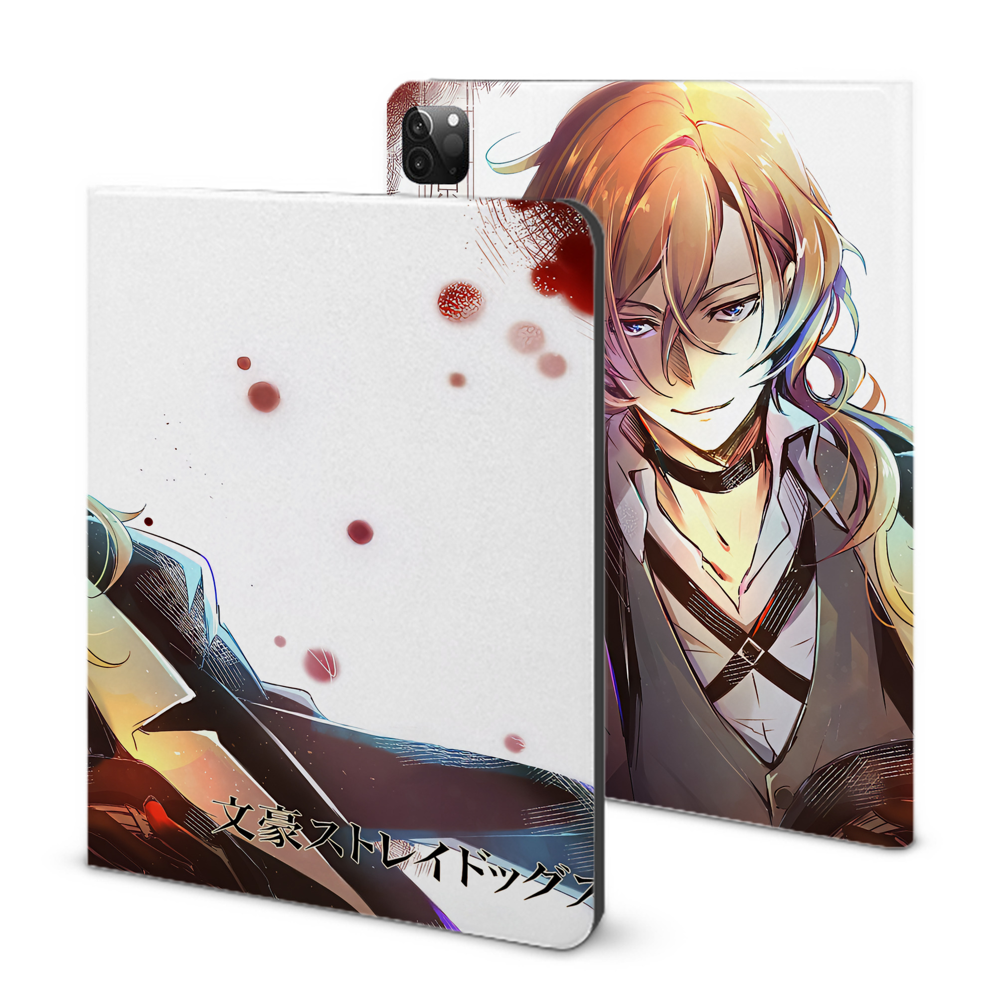 （画像用） 文豪ストレイドッグス Bungo Stray Dogs IPadケース ペンホルダー付き ブックスタイルデザイン